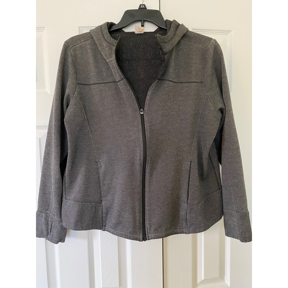 Danskin Now Zip Up Hoodie Women 2X Gray Activewear Athleisure Gorpcore